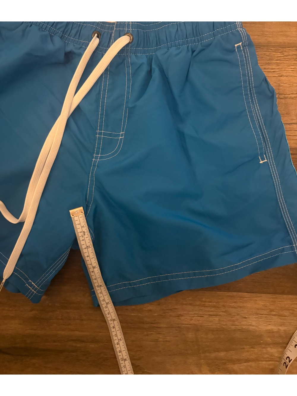 Sundek Royal Blue Swim Trunks with Neon Green Stripe - Picture 7 of 8